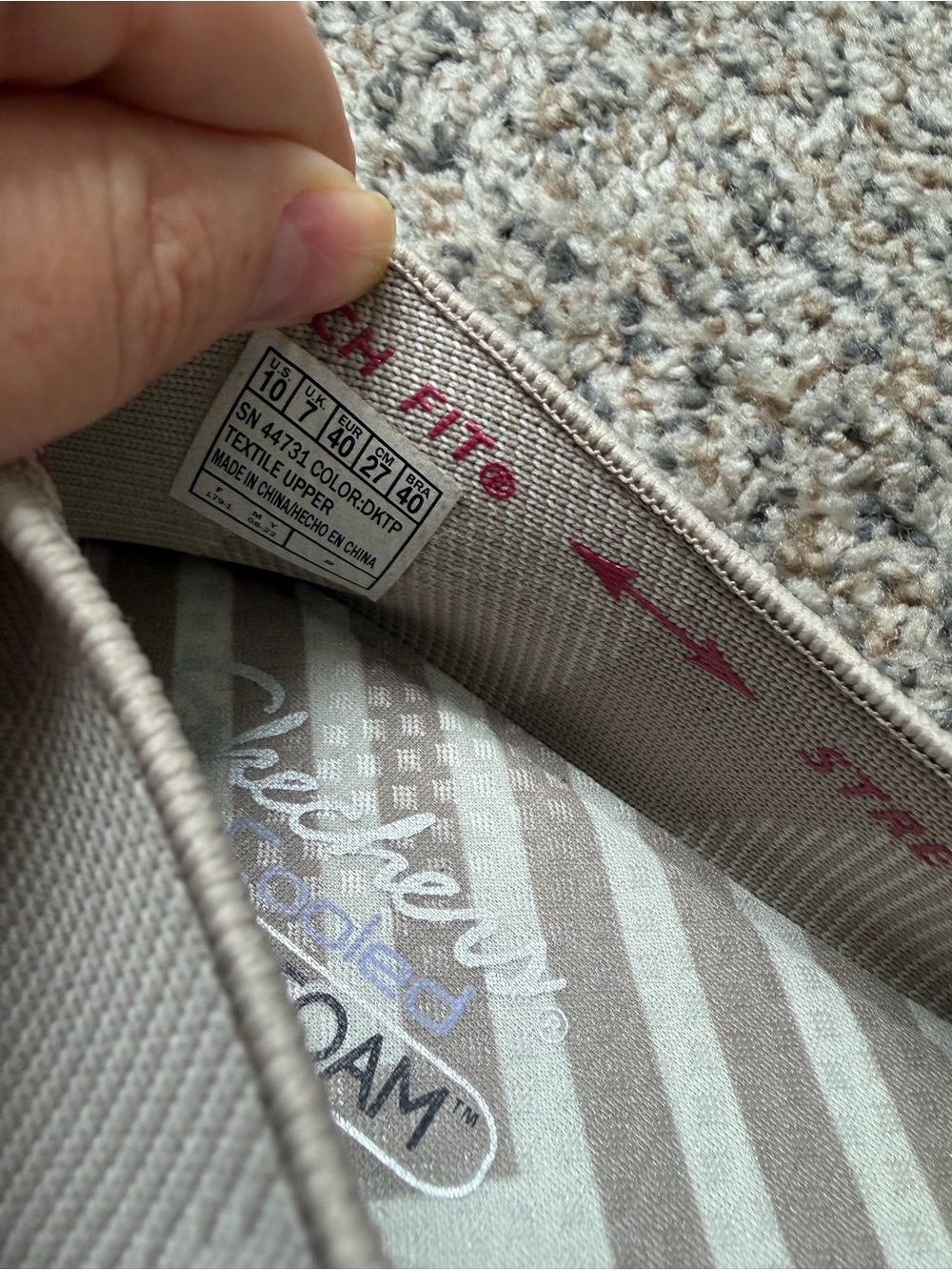 Skechers Women's Knit Slip-On Flats in Light Taupe - Picture 4 of 5